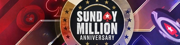 PokerStars проведут юбилейный турнир Sunday Million с гарантией 10 миллионов долларов!