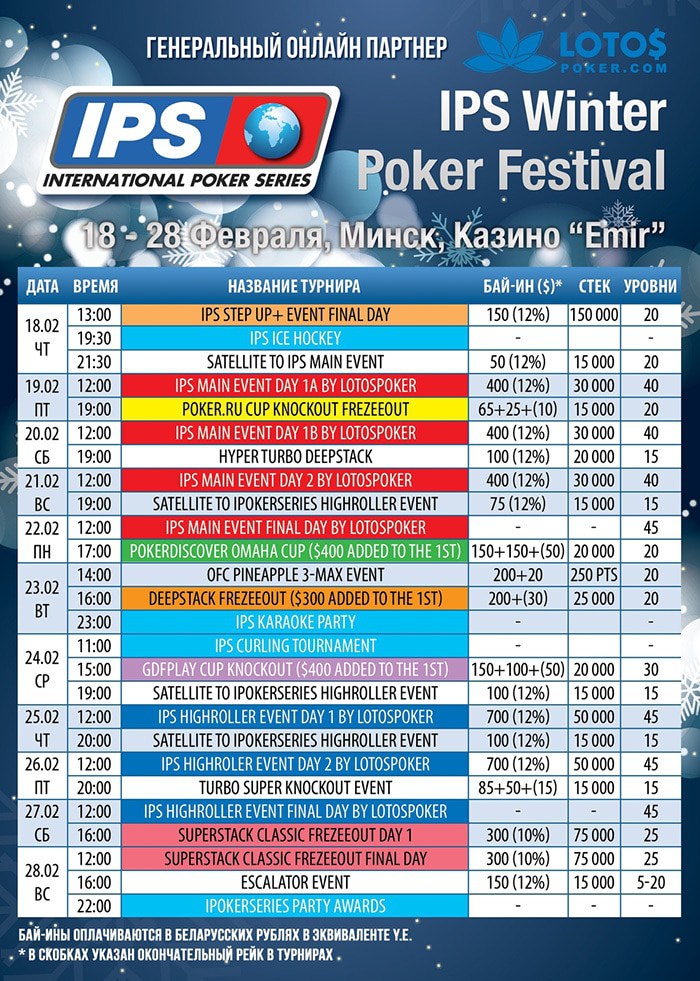 International Poker Series график International Poker Series