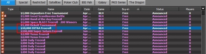 extra freeroll